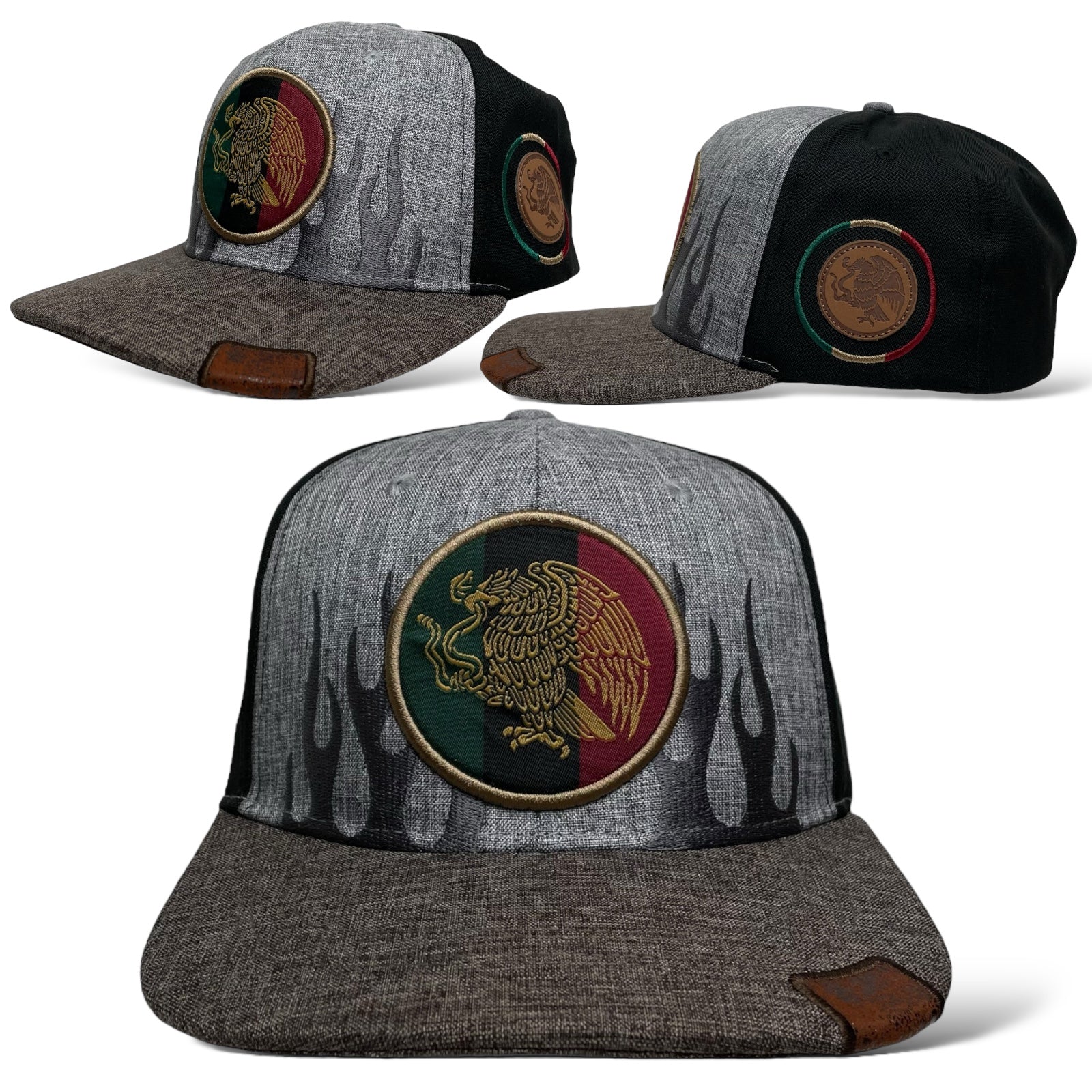 Mexican Eagle Flat Bill Snapback Cap with Federal Aguila Logo