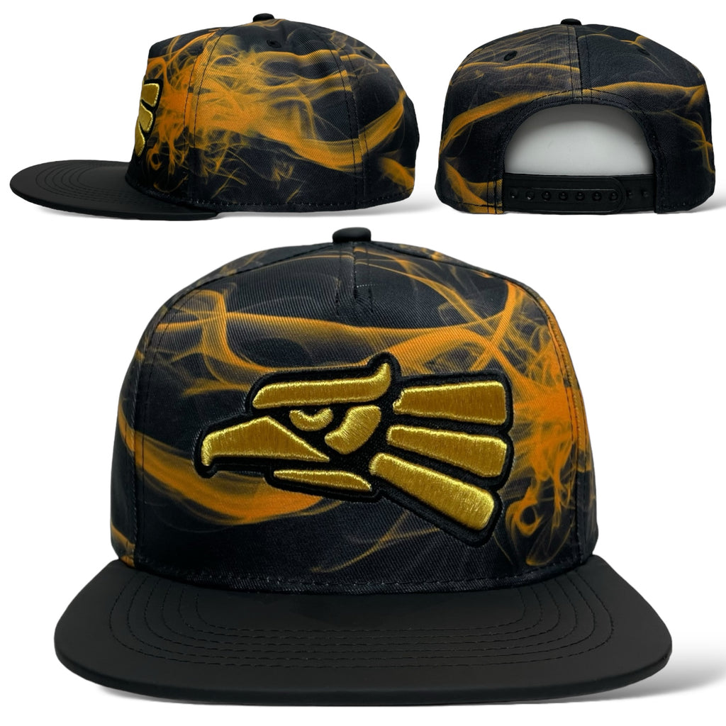 Snapback Cap with Hecho en Mexico Eagle 3D Embroidery in Gold