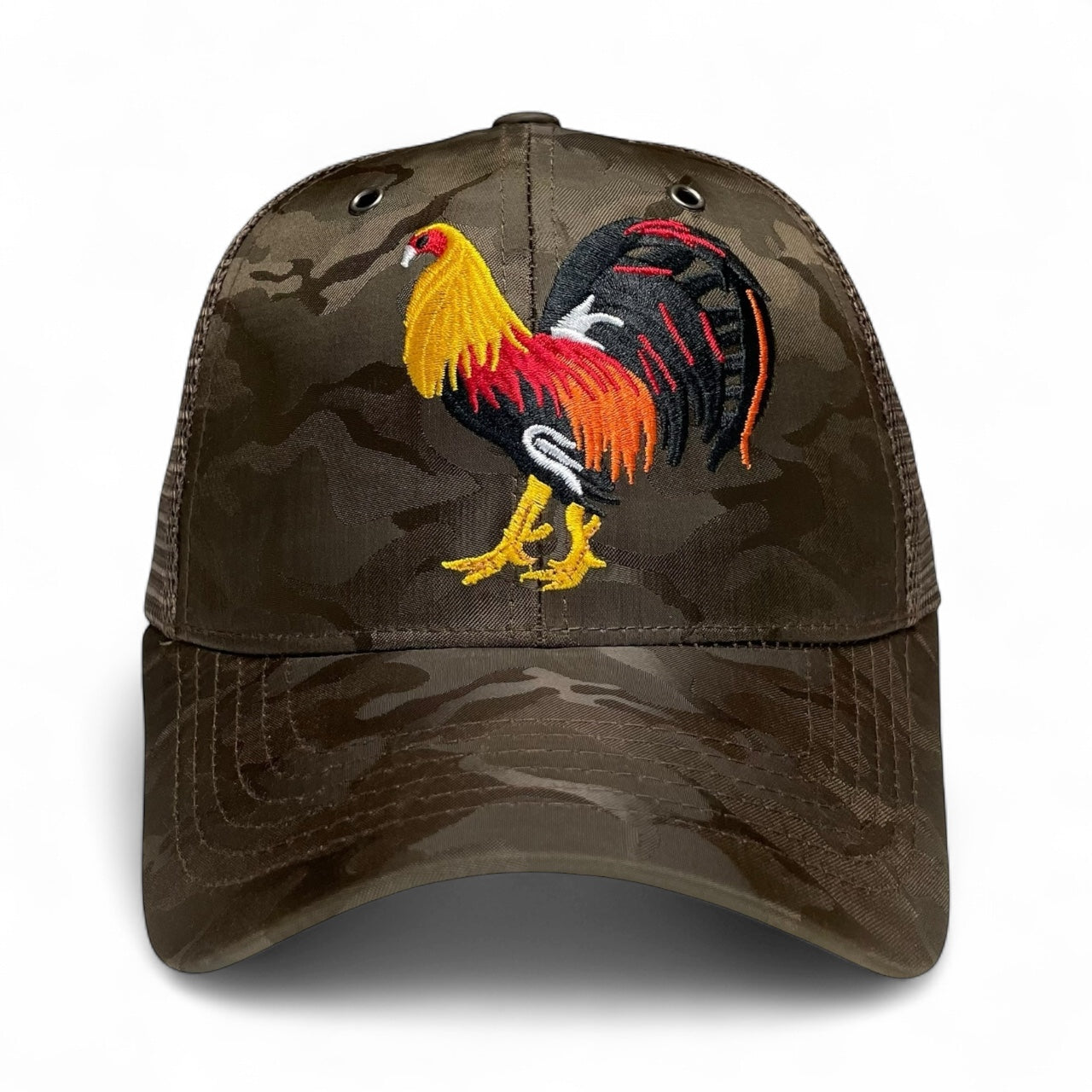 Rooster Embroidered Snapback Trucker Hat Brown Camo Pack of 3