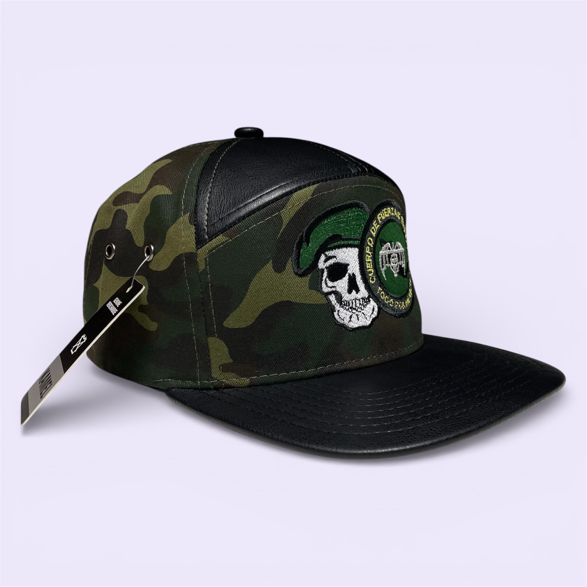 GAFES Mexico Fuerzas Especiales Camo Snapback Hat with PU Leather