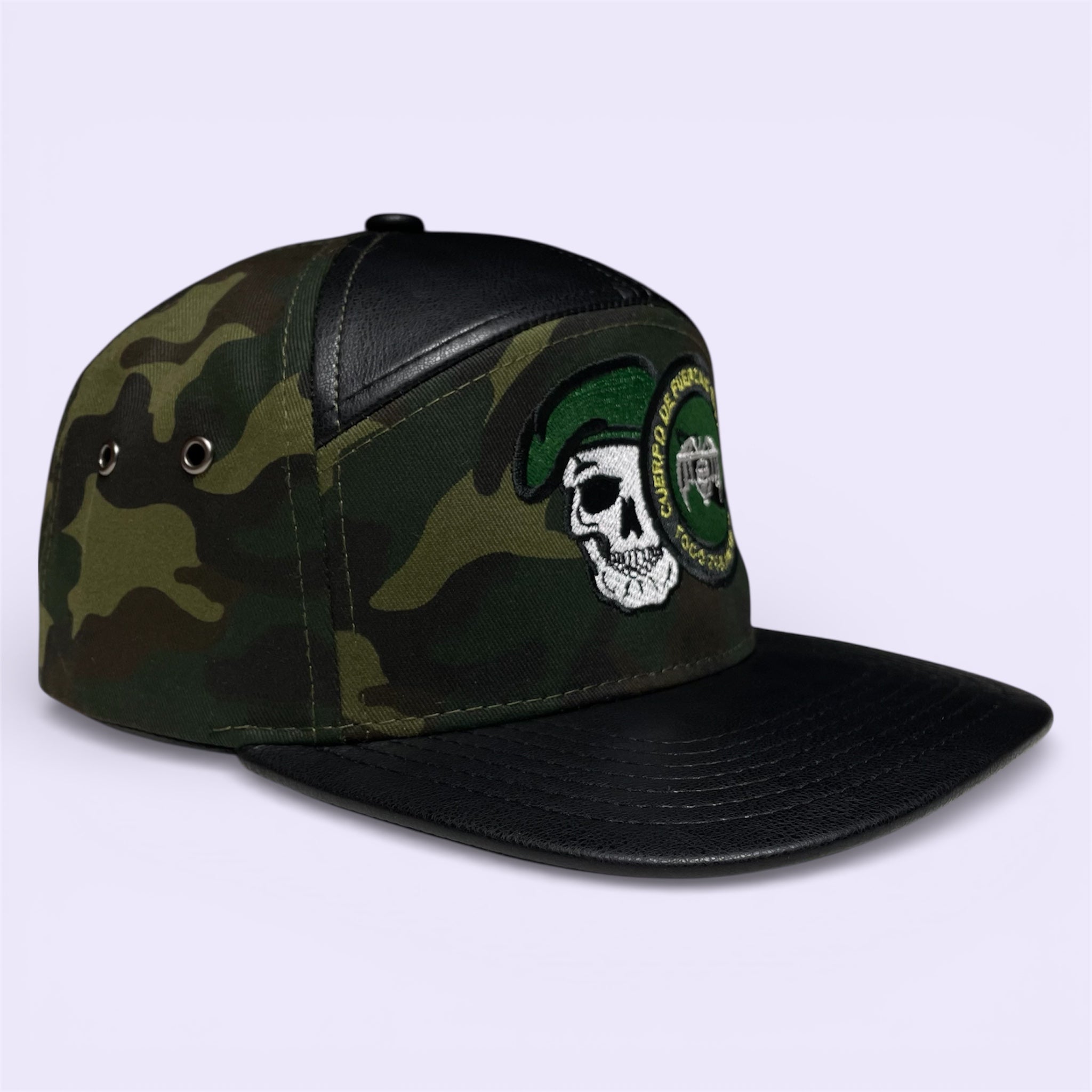 GAFES Mexico Fuerzas Especiales Camo Snapback Hat with PU Leather