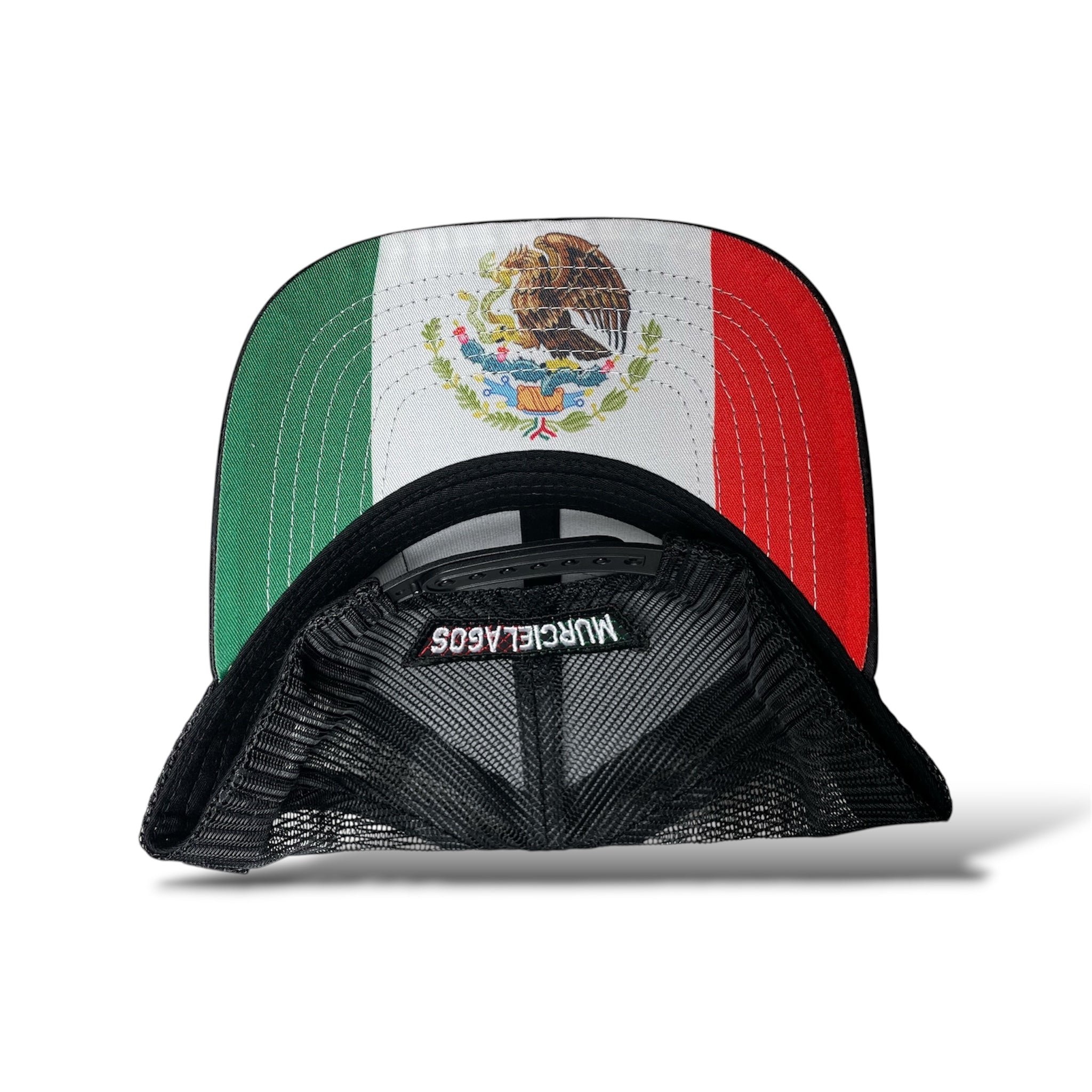 Gorra Mexicana con Parches Bordados de la Bandera de Mexico, Gafes Y Murcielagos