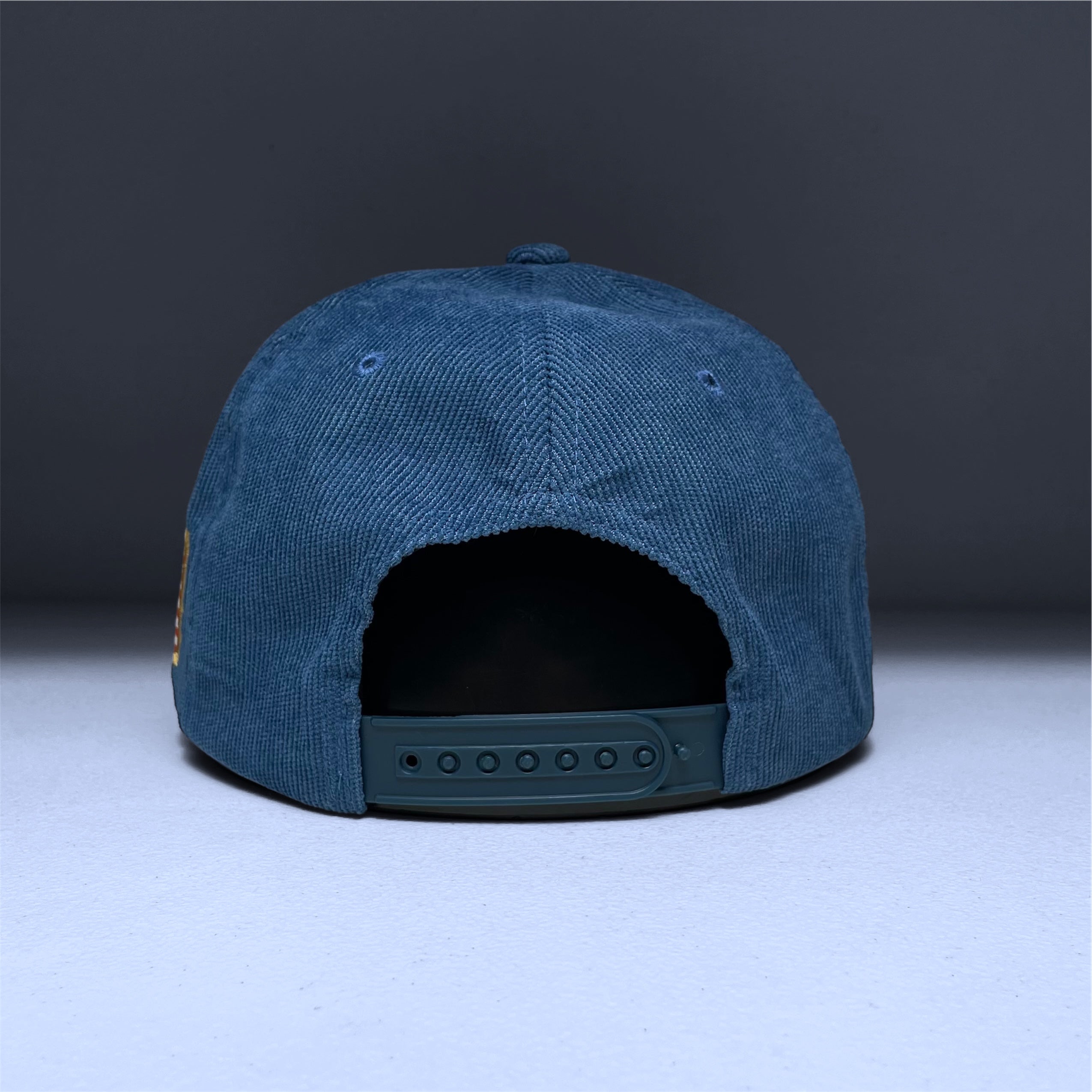 USA Flag Eagle Embroidered Blue Corduroy Snapback Cap