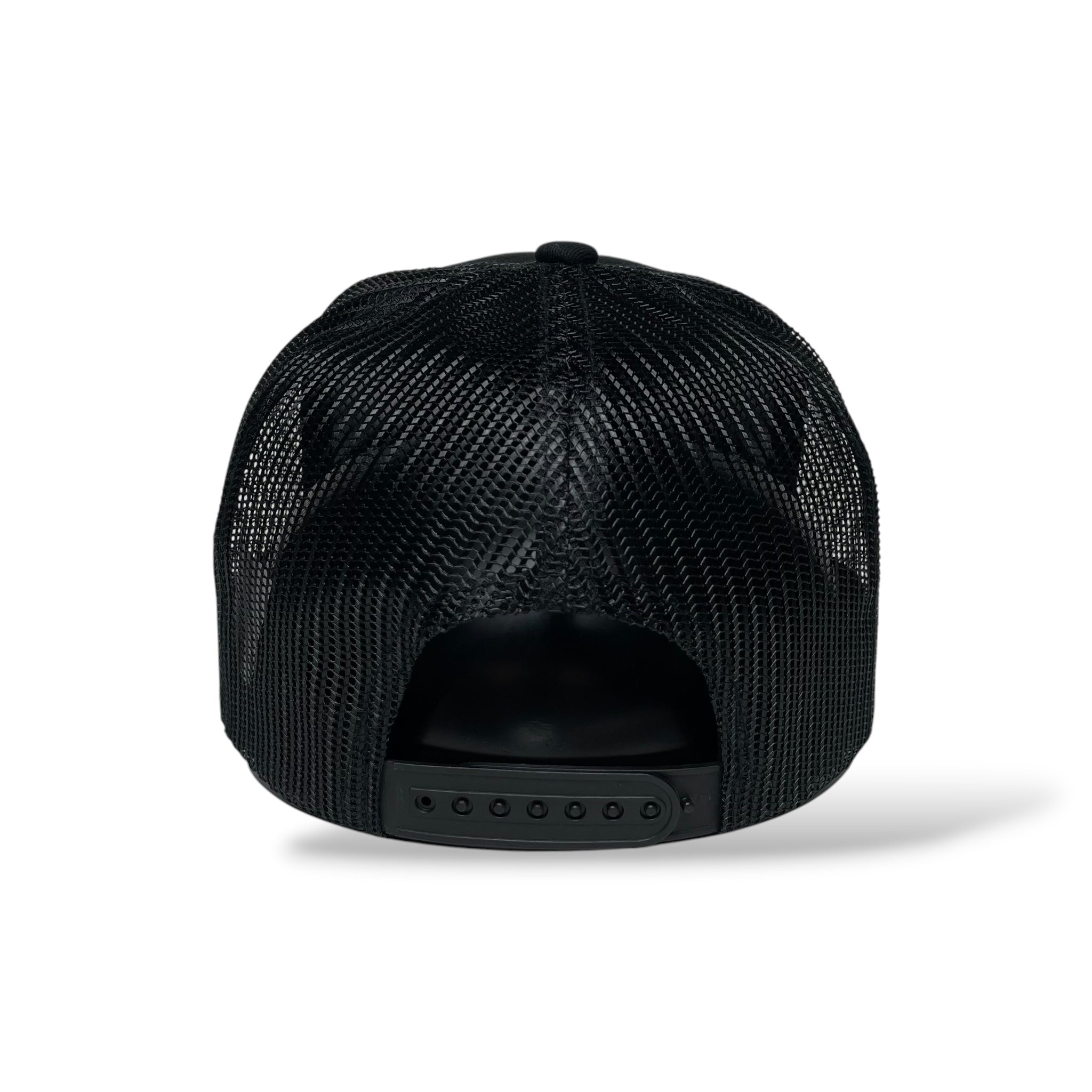 Rooster Embroidered Black Trucker Snapback Hat