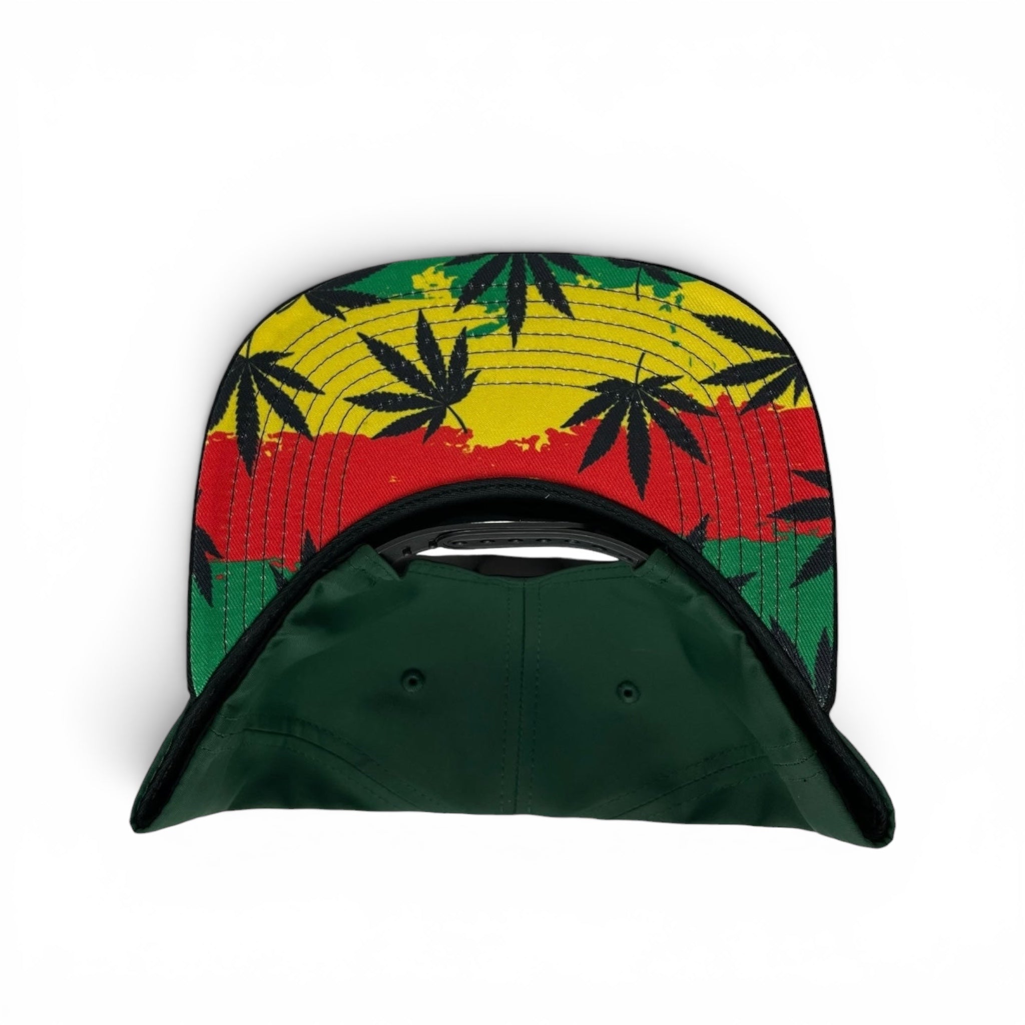 Dope Snapback Baseball Cap, 3D PVC Patch, Flat Brim, Green/Black