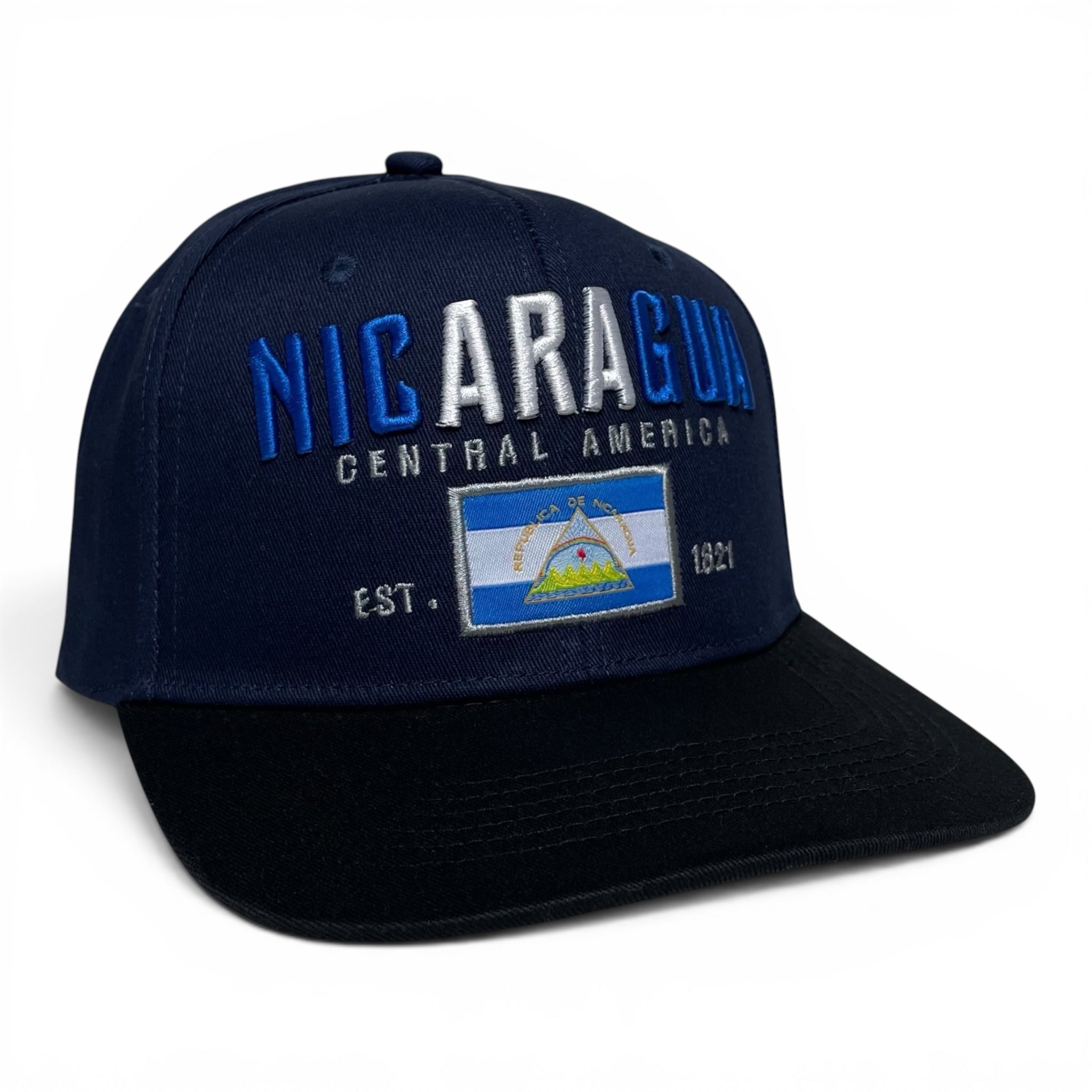 Gorra de Baseball Snapback con Bandera de Nicaragua Bordada