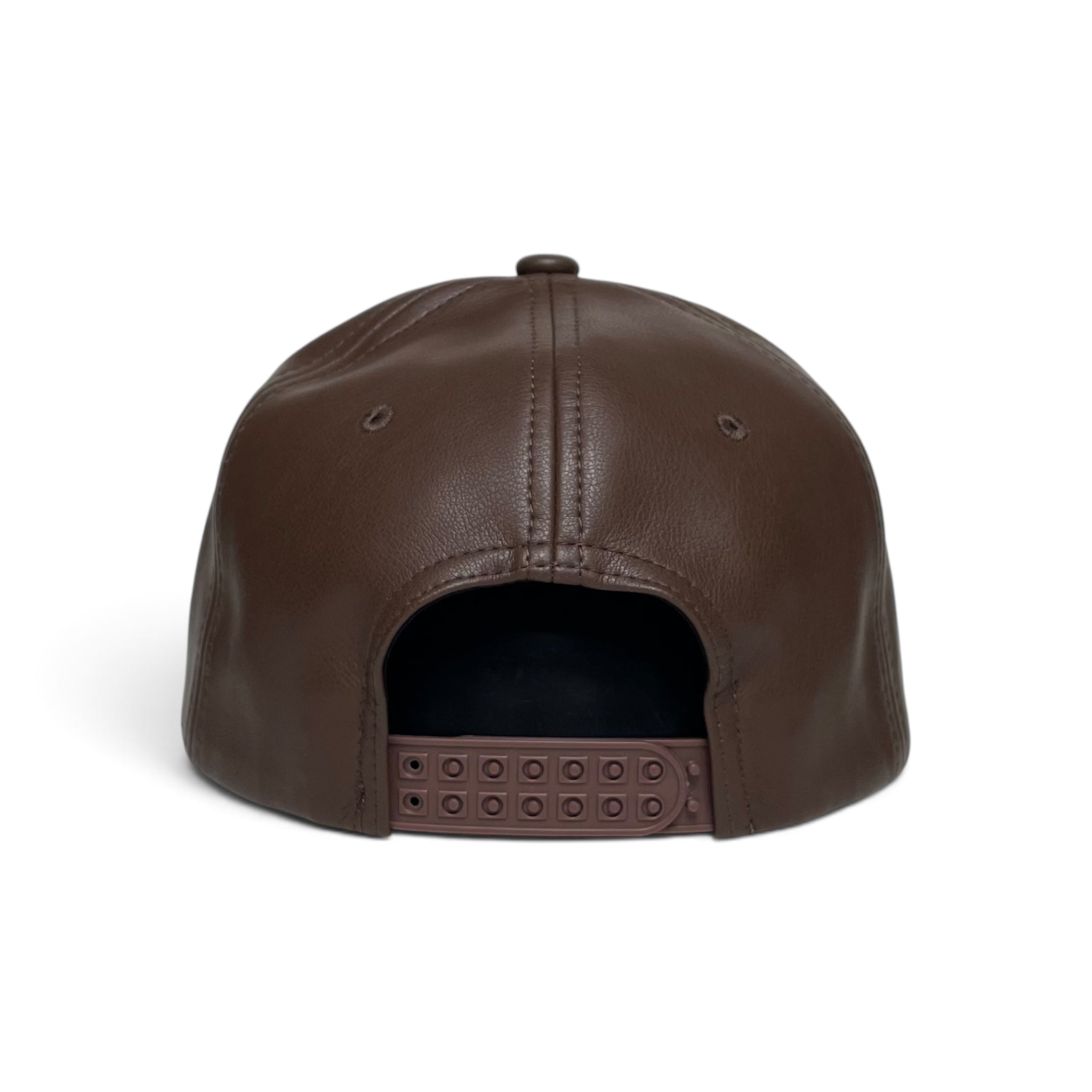 El Jefe Rooster Embroidered Brown Leather Snapback Baseball Cap