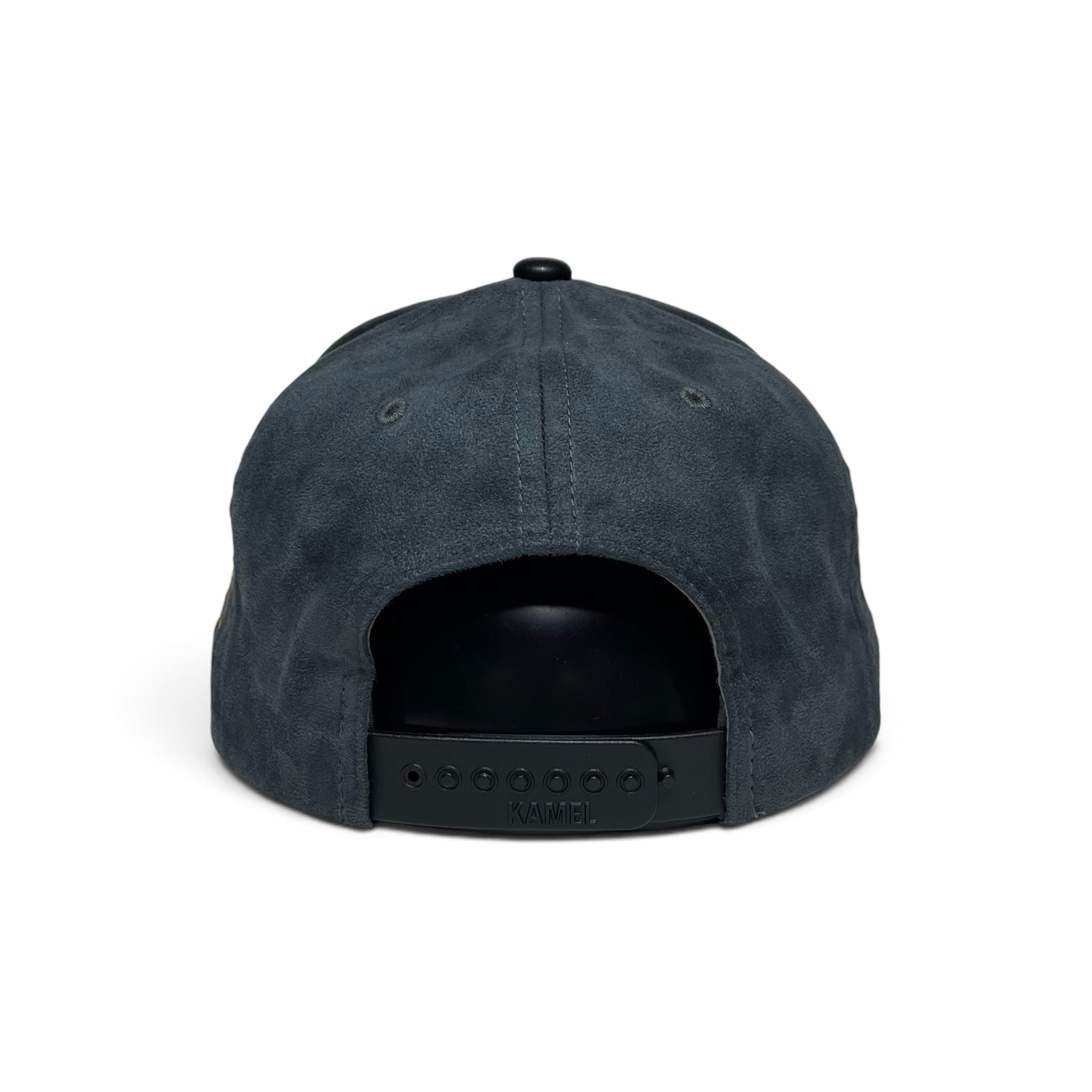GAFES Gold Embroidered Suede PU Leather Brim Snapback Baseball Cap