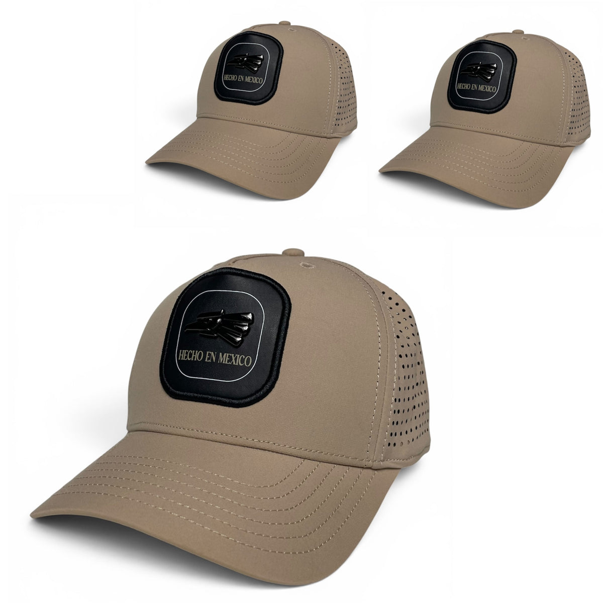 Hecho en Mexico Mexican Eagle Baseball Cap – Beige Laser-Cut Snapback