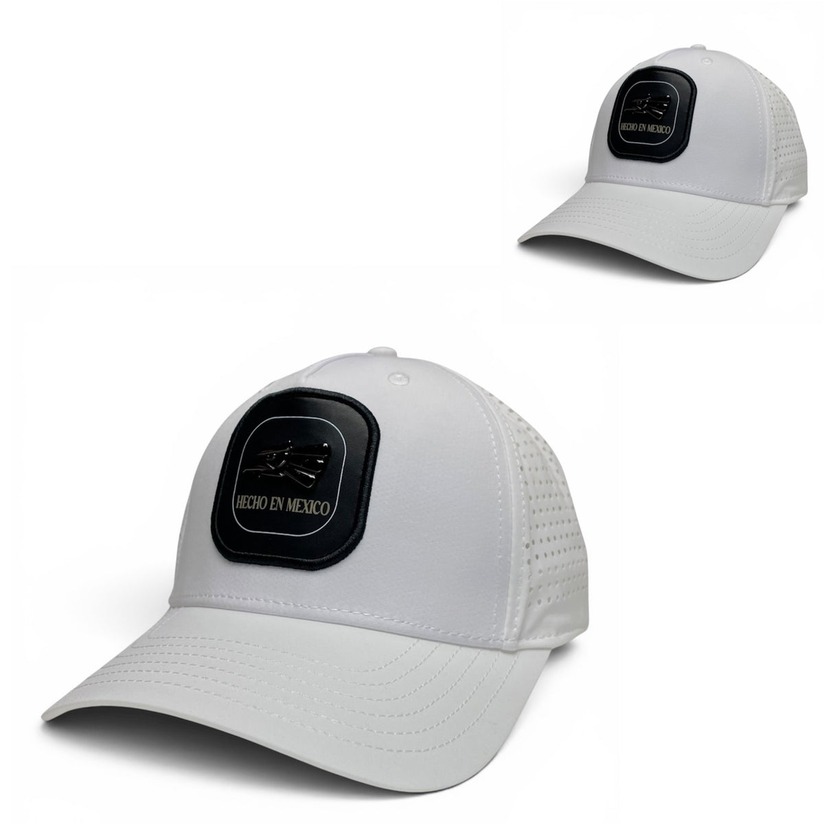Hecho en Mexico Mexican Eagle Baseball Cap – White Laser-Cut Snapback