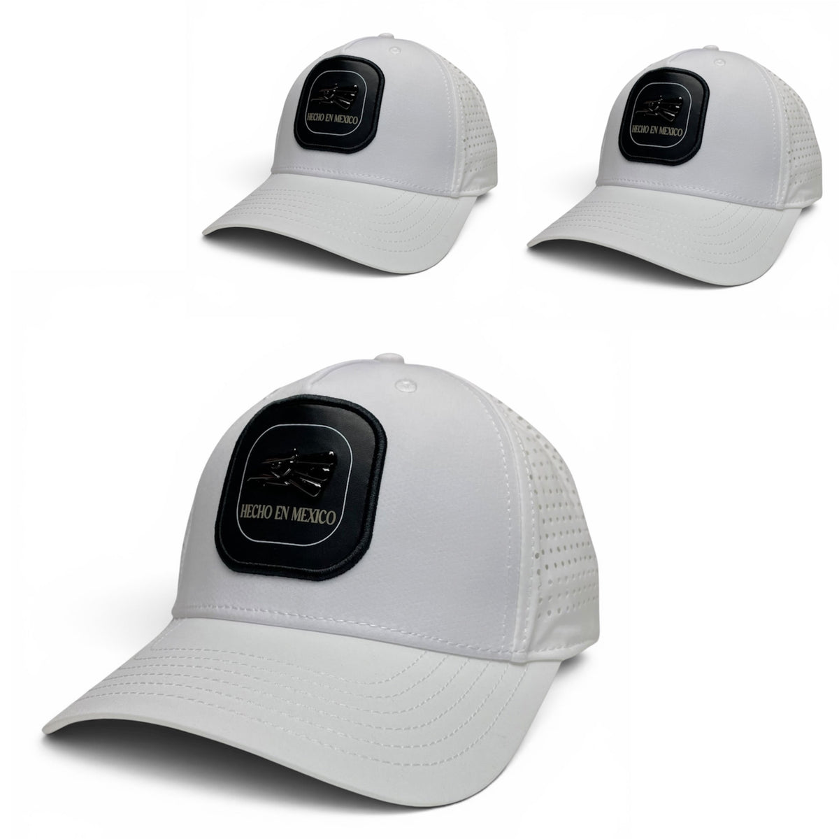 Hecho en Mexico Mexican Eagle Baseball Cap – White Laser-Cut Snapback