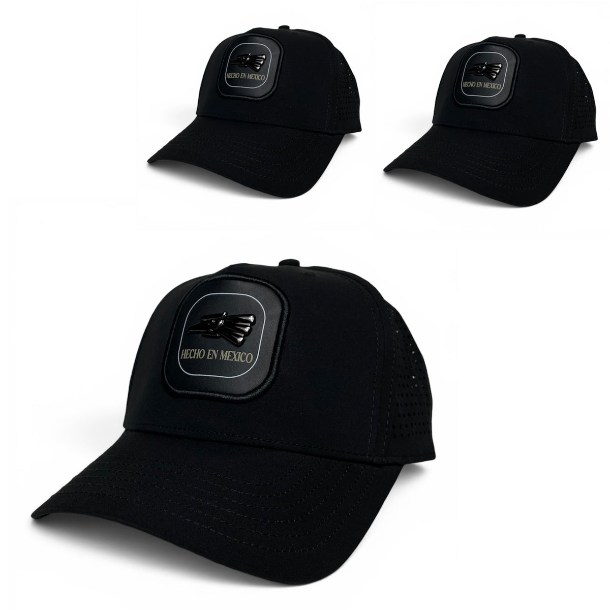 Hecho en Mexico Mexican Eagle Baseball Cap – Black Laser-Cut Snapback