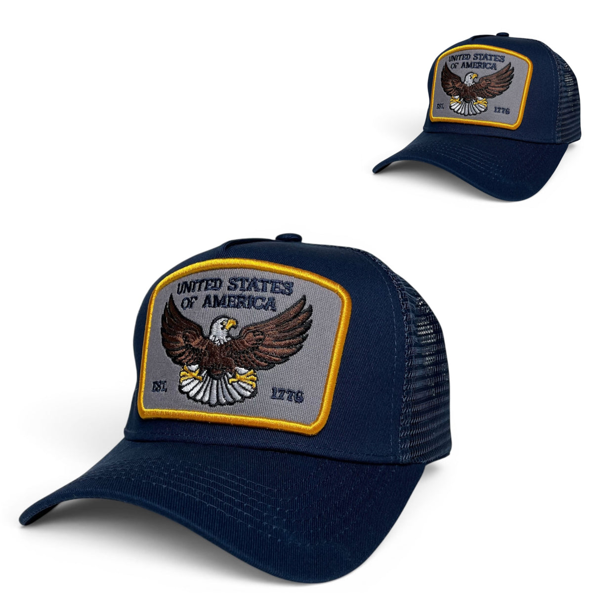 USA Eagle EST. 1776 Embroidered Patch Trucker Hat