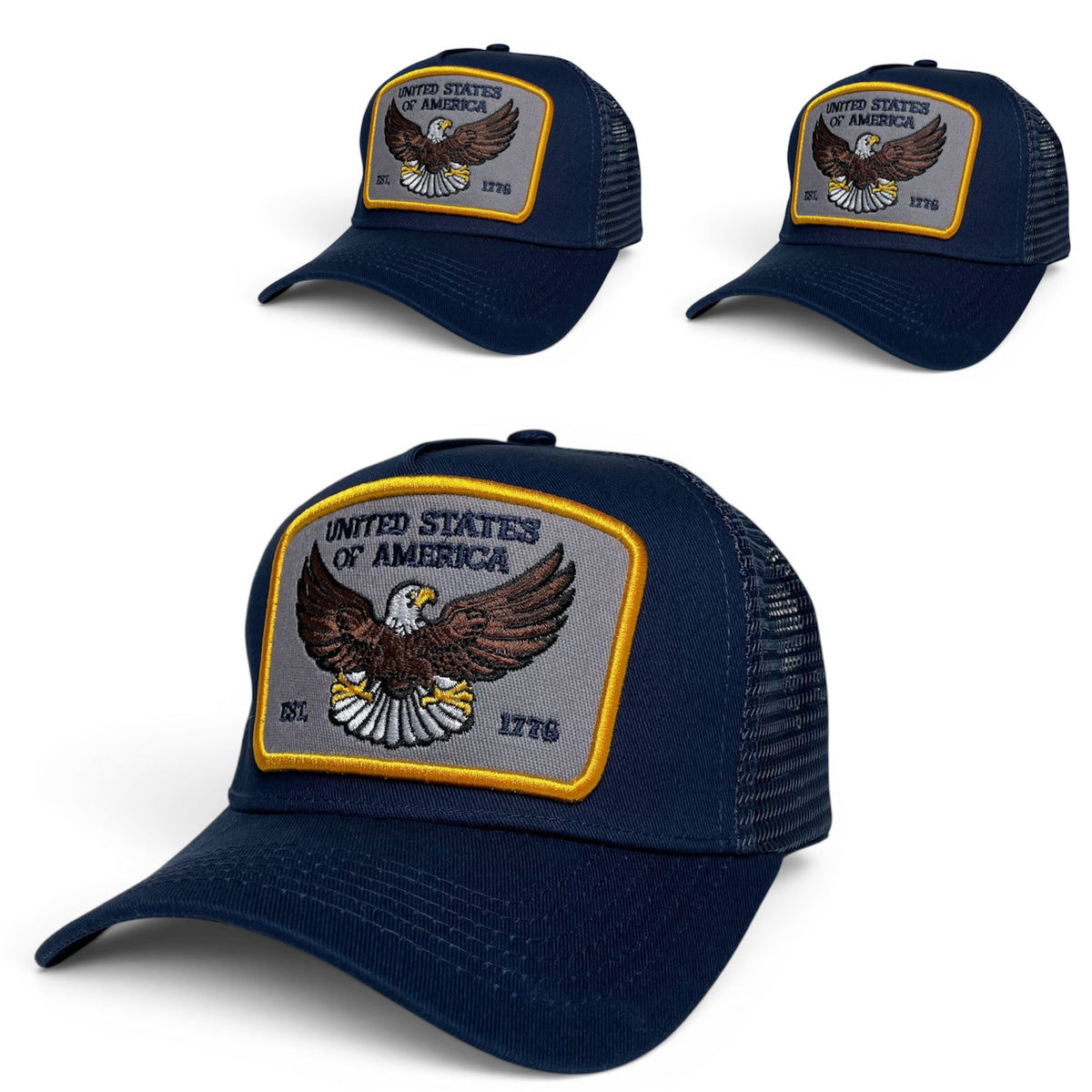 USA Eagle EST. 1776 Embroidered Patch Trucker Hat