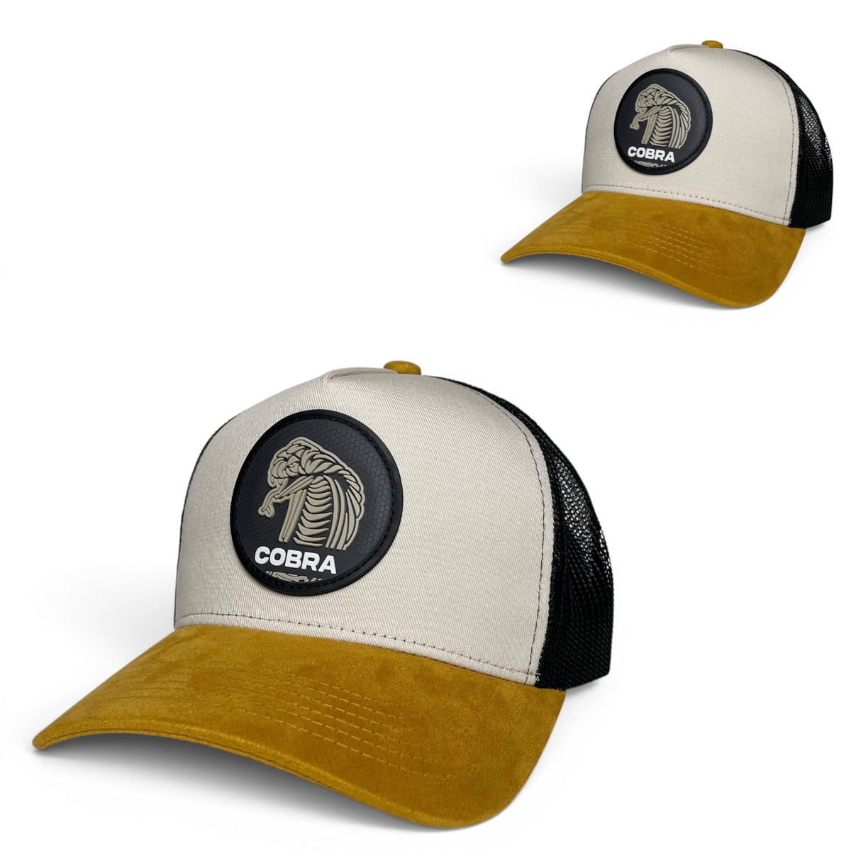 Cobra PVC Patch Trucker Hat, Curved Suede Brim, Snapback