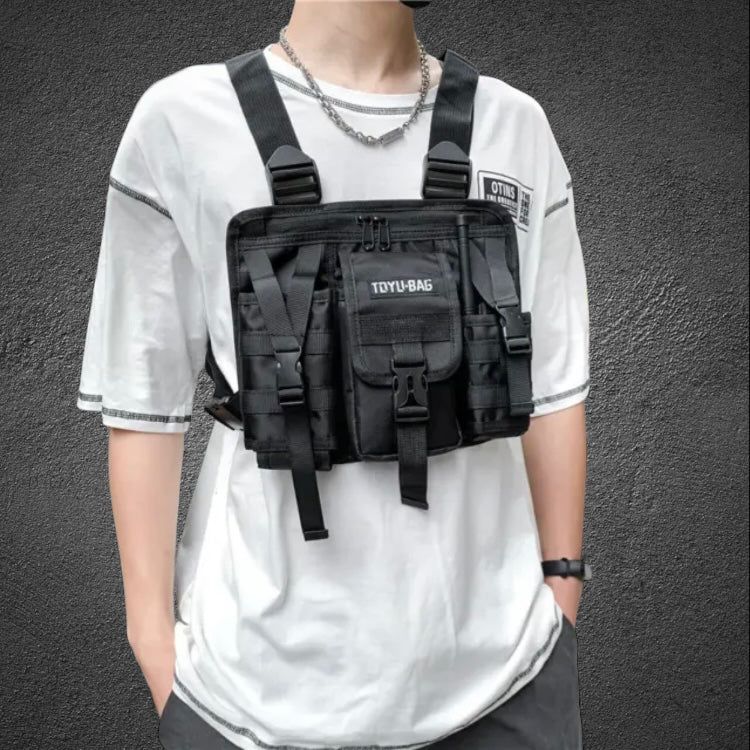 Chest Bag Unisex Tactical Vest Backpacks Sport Travel Chest Pack Black