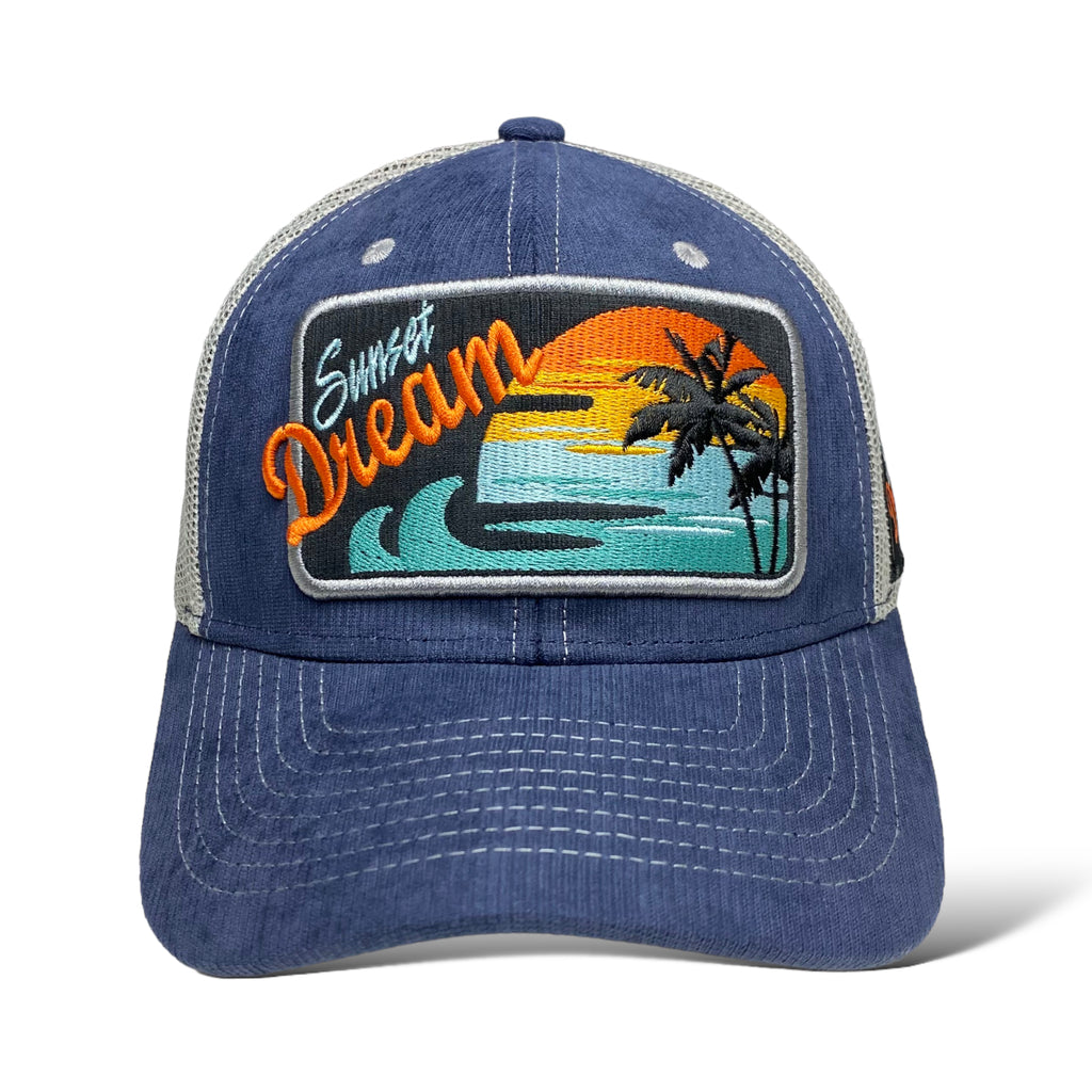 Sunset Dream Embroidered Corduroy Snapback Cap