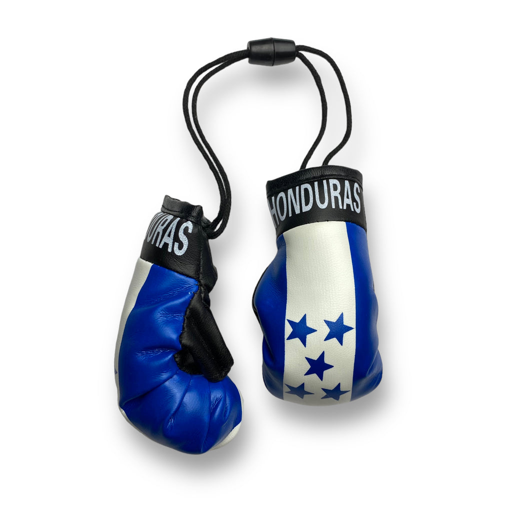 Mini Boxing Gloves with Honduras Flag - Ideal for Displaying as Car Rearview Mirror Mini Banner