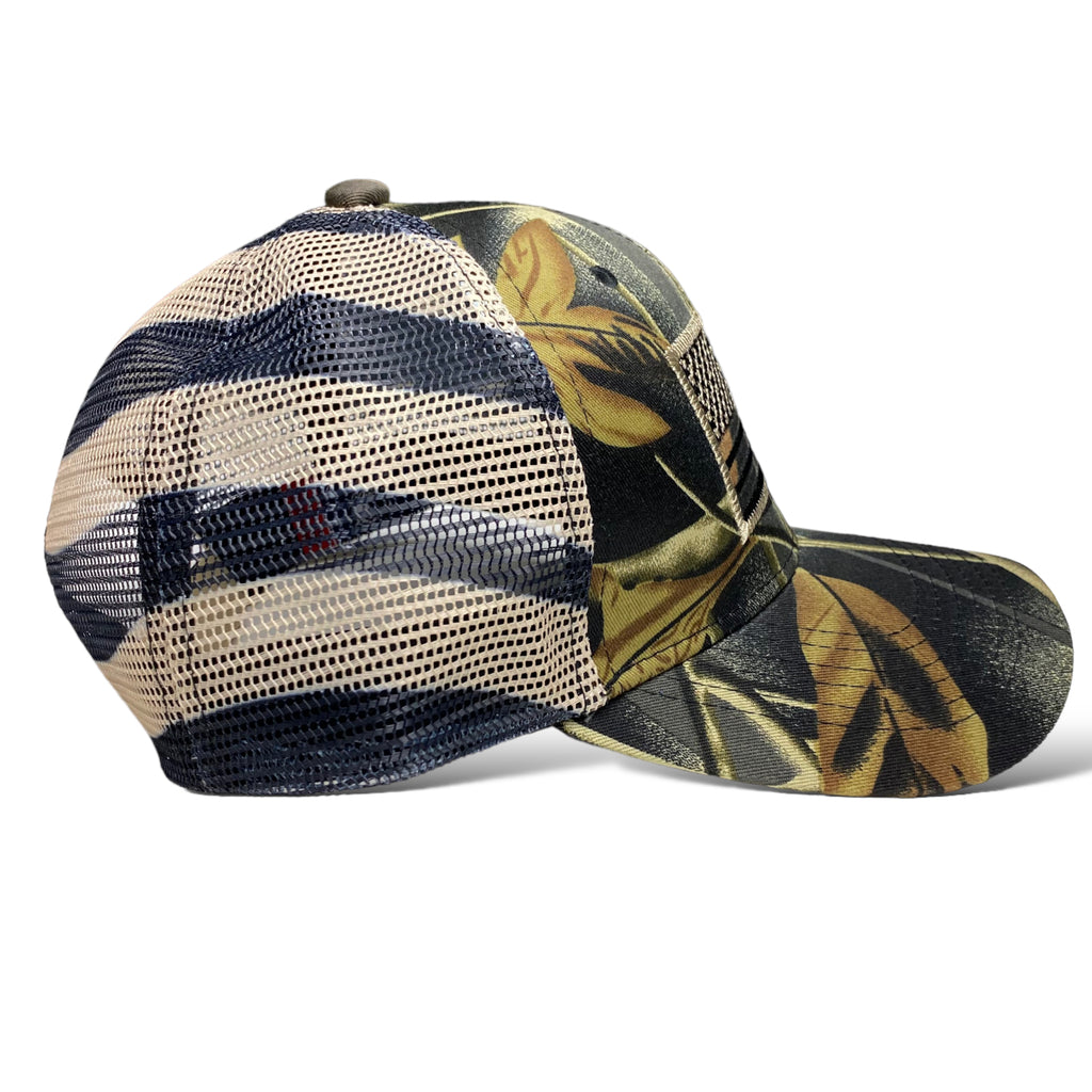 US American Flag Embroidered Patch Adjustable Camo Trucker Cap