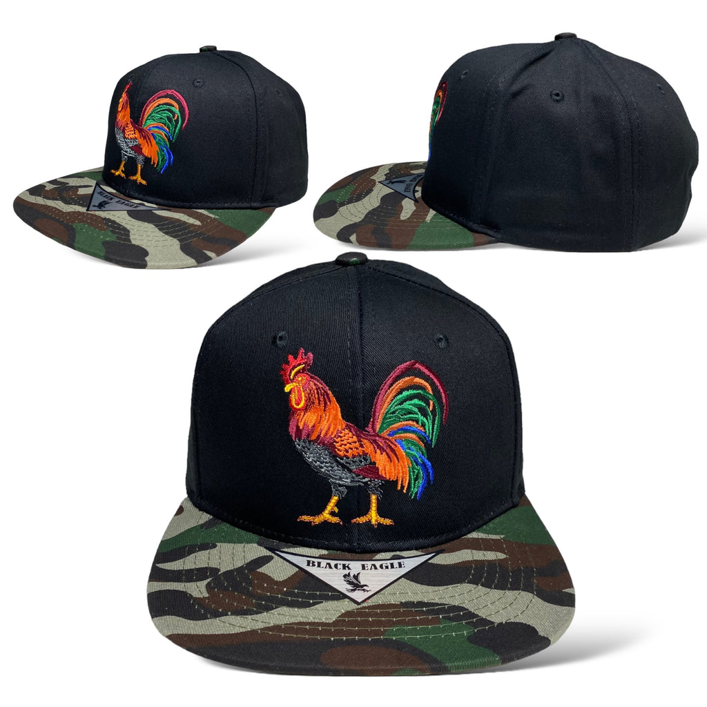 Embroidered Snapback Hat Rooster Adjustable Baseball Cap