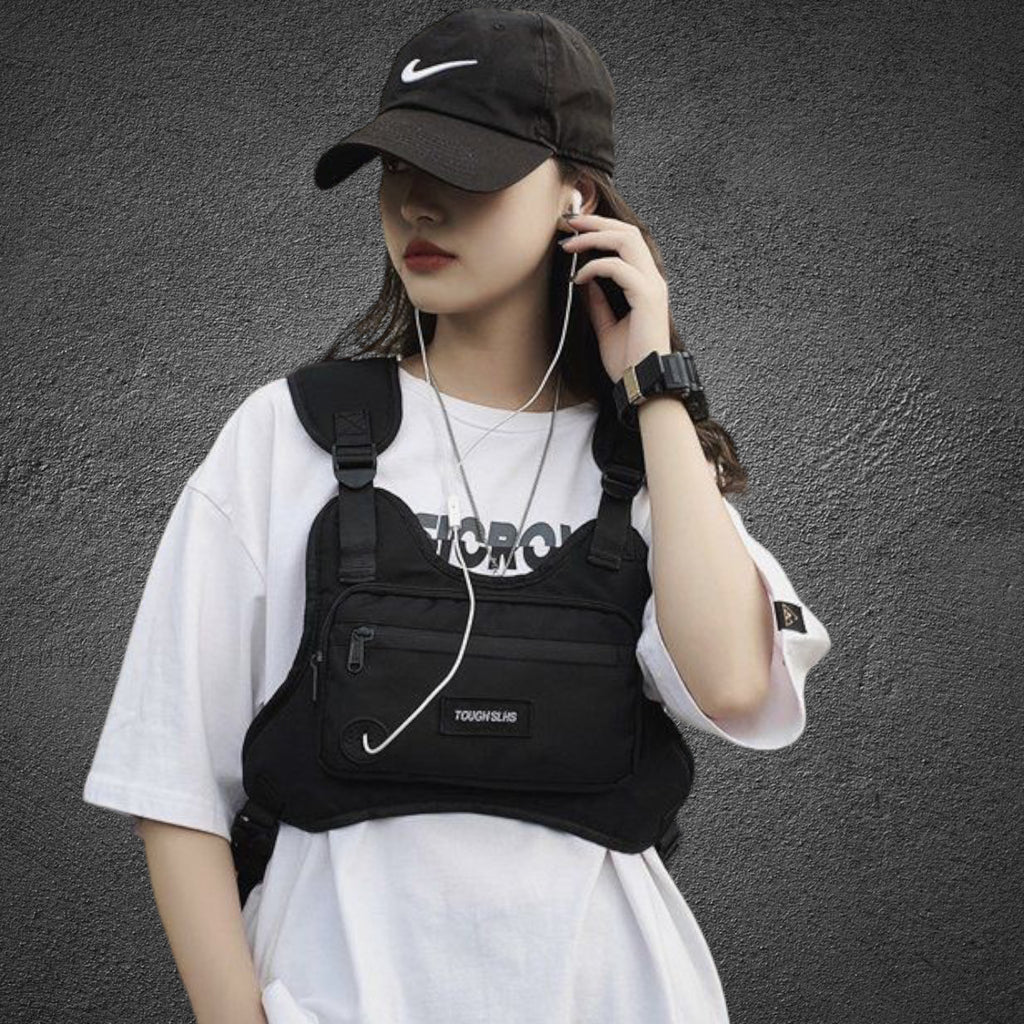 Streetwear Tactical Vest Hip-Hop Multi-functional Chest Bag