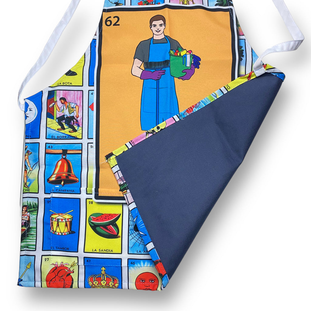 Men's Mexican Loteria Kitchen Apron Mandil Mexicano