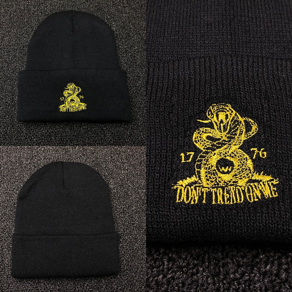 1776 Gadsden Flag Don’t Tread On Me Insulated Winter Beanie Hat Black