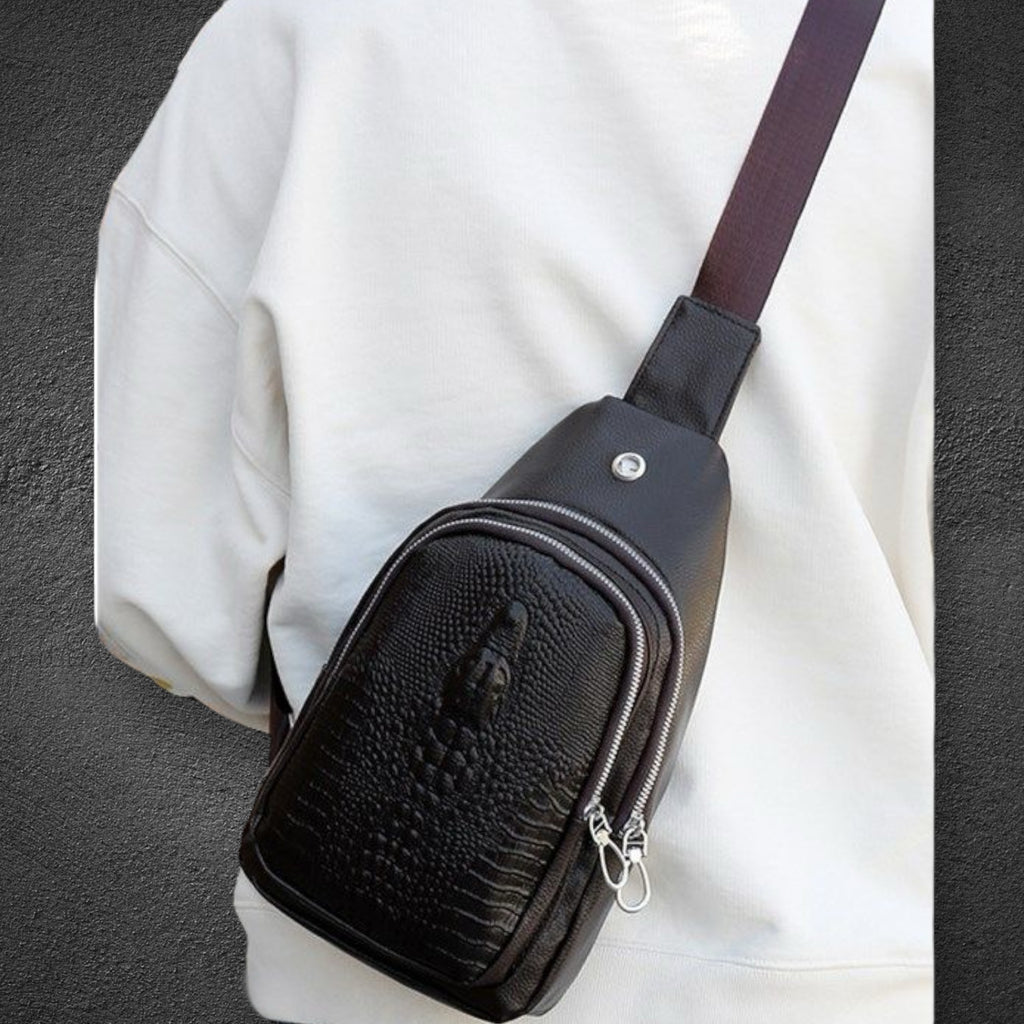 Men’s Pu leather Zipper Crossbody Bag Fanny Pack