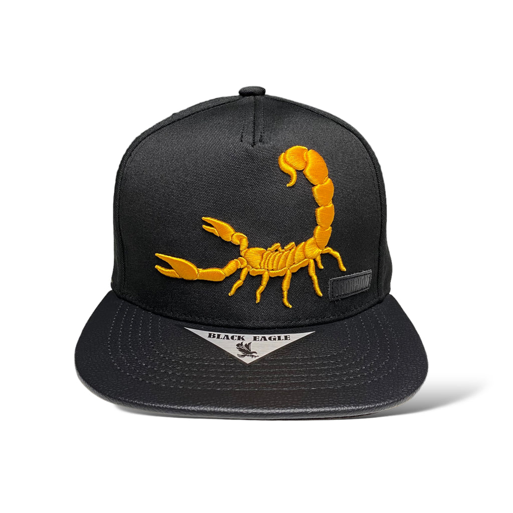 Flat Brim Cap with 3D Embroidered Scorpion - Stylish Urban Headwear