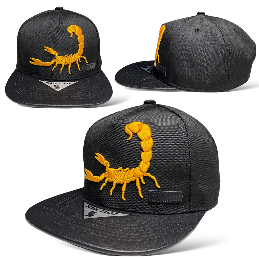 Flat Brim Cap with 3D Embroidered Scorpion - Stylish Urban Headwear