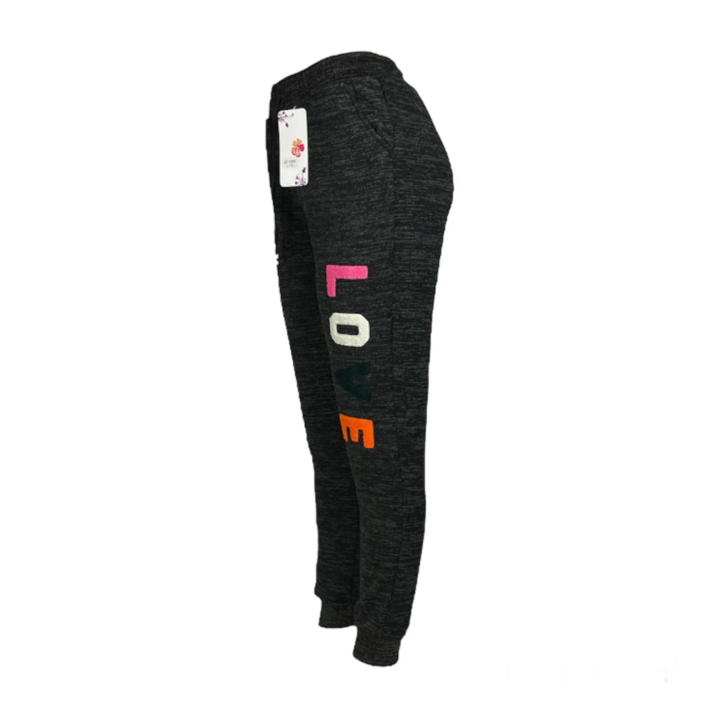 Women's Black Fleece Lined Thermal Sweatpants for Home and Outdoor Activities