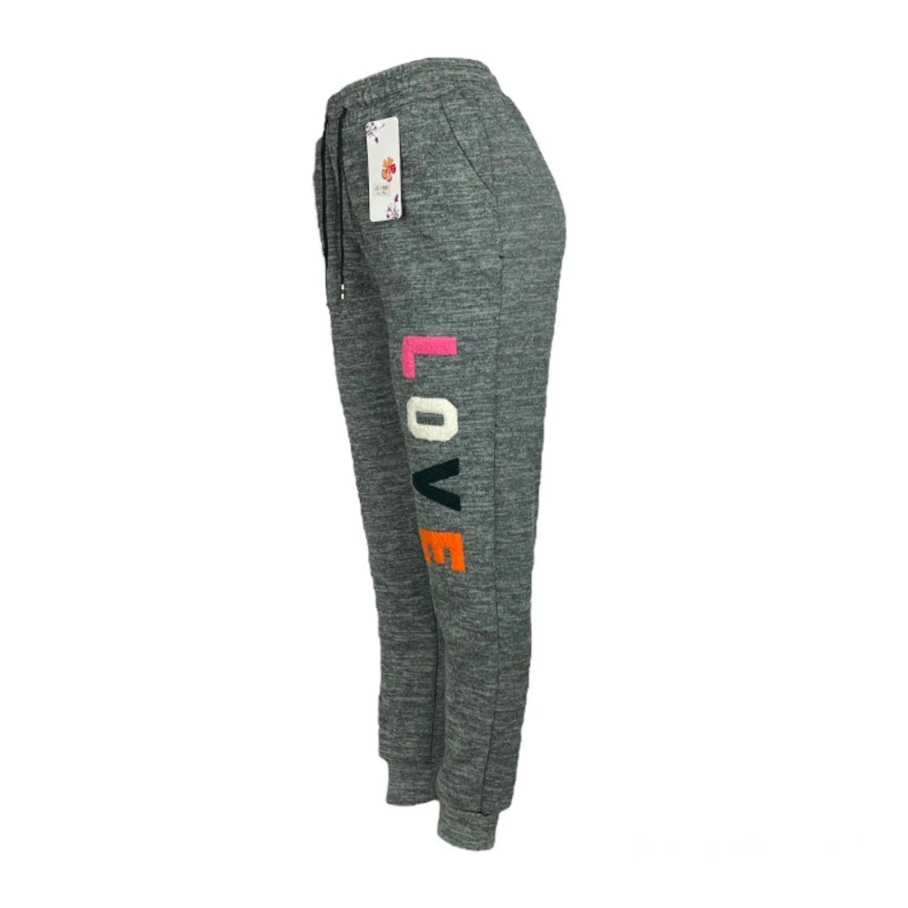 Women's Gray Fleece Lined Thermal Sweatpants for Home and Outdoor Activities