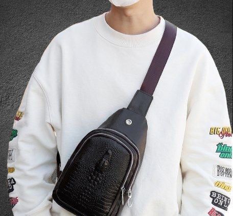 Men’s Pu leather Zipper Crossbody Bag Fanny Pack