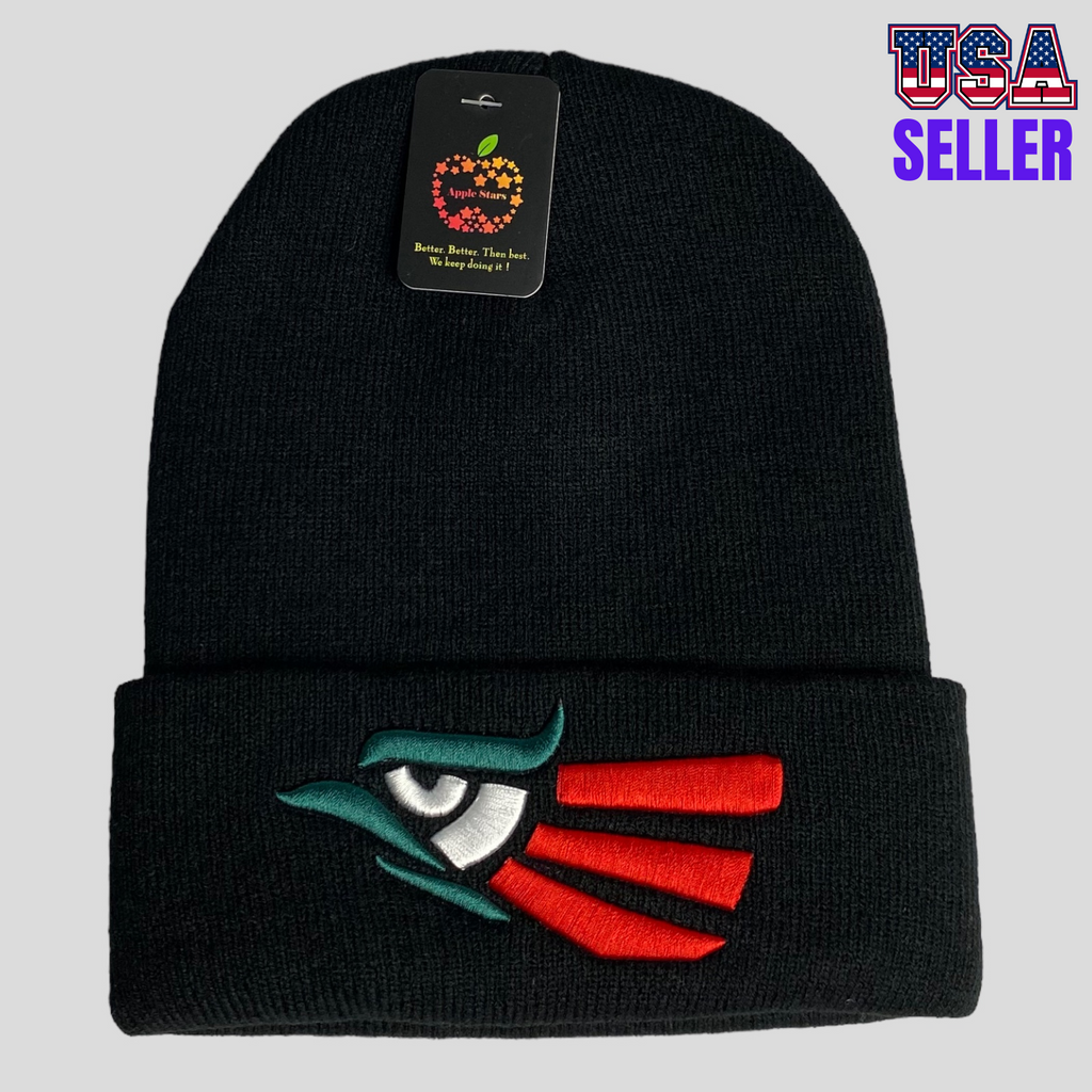 Hecho en México Beanie - Warm Embroidered Eagle Knit Skull Cap for Men