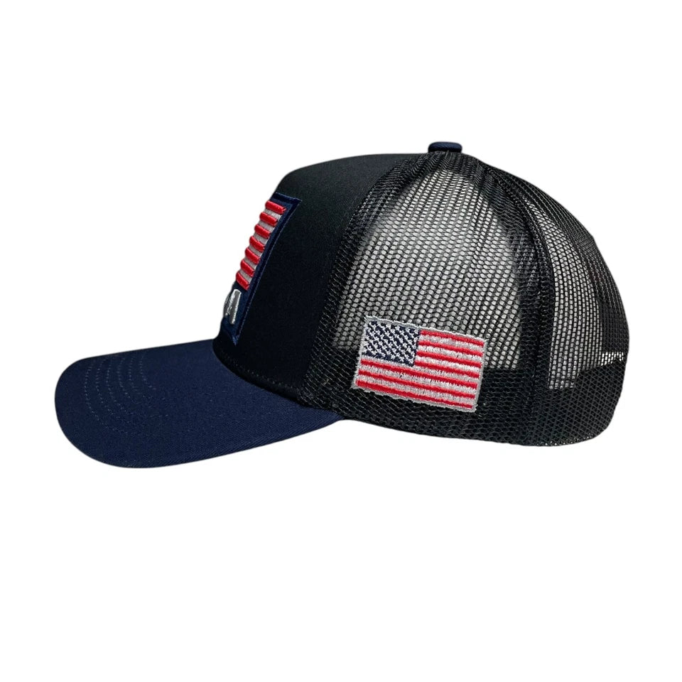 USA American Embroidered Snapback Baseball Cap, Curved Brim