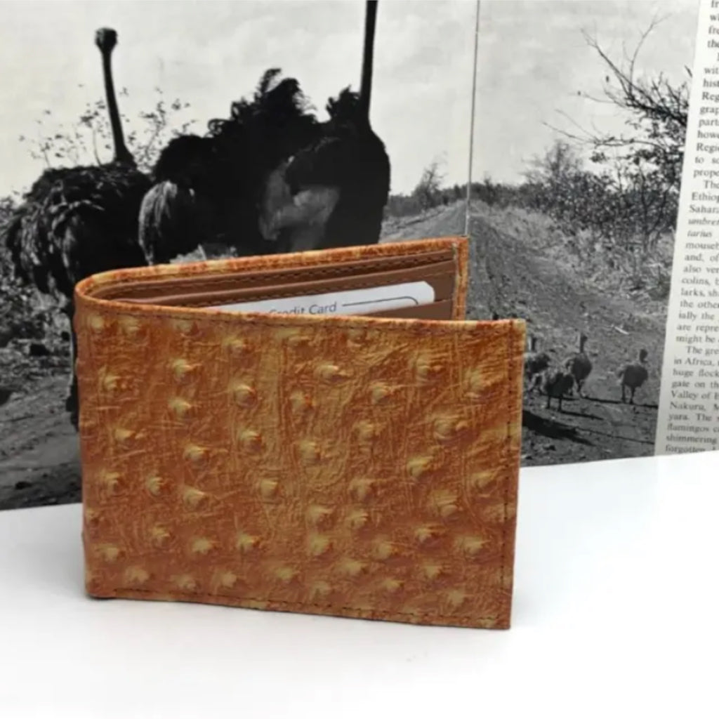 Men's Genuine Leather Ostrich Embossed Wallet