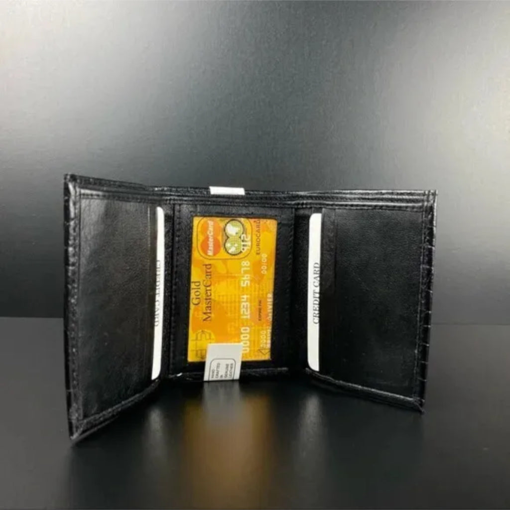 Trifold Leather Embossed Wallet for Man