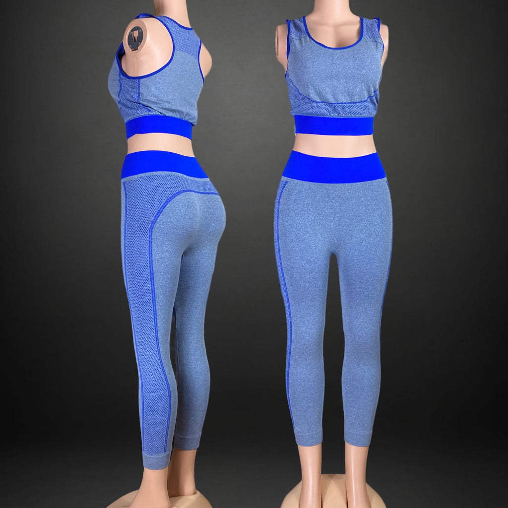 women's sport high waisted leggings & top set