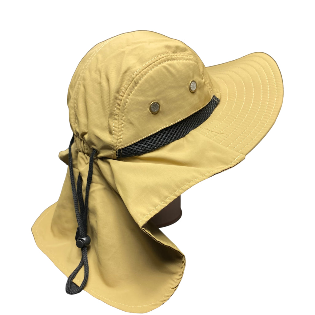 Men Women Sun Hats with Neck Flap UV Protection Wide Brim Bucket Mesh Breathable