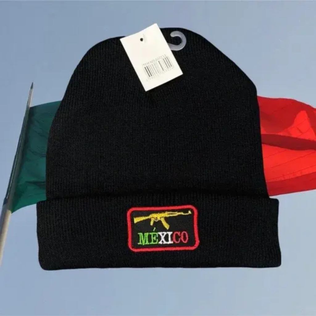 AK 47 Mexico Embroidered Beanie Hat