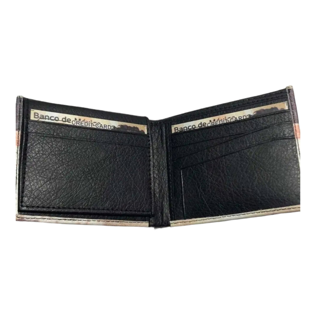 500 pesos bill print bifold wallet