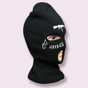 3 Hole Ful Face Ski Mask Embroider Custom Balaclava Riders Designer Patch