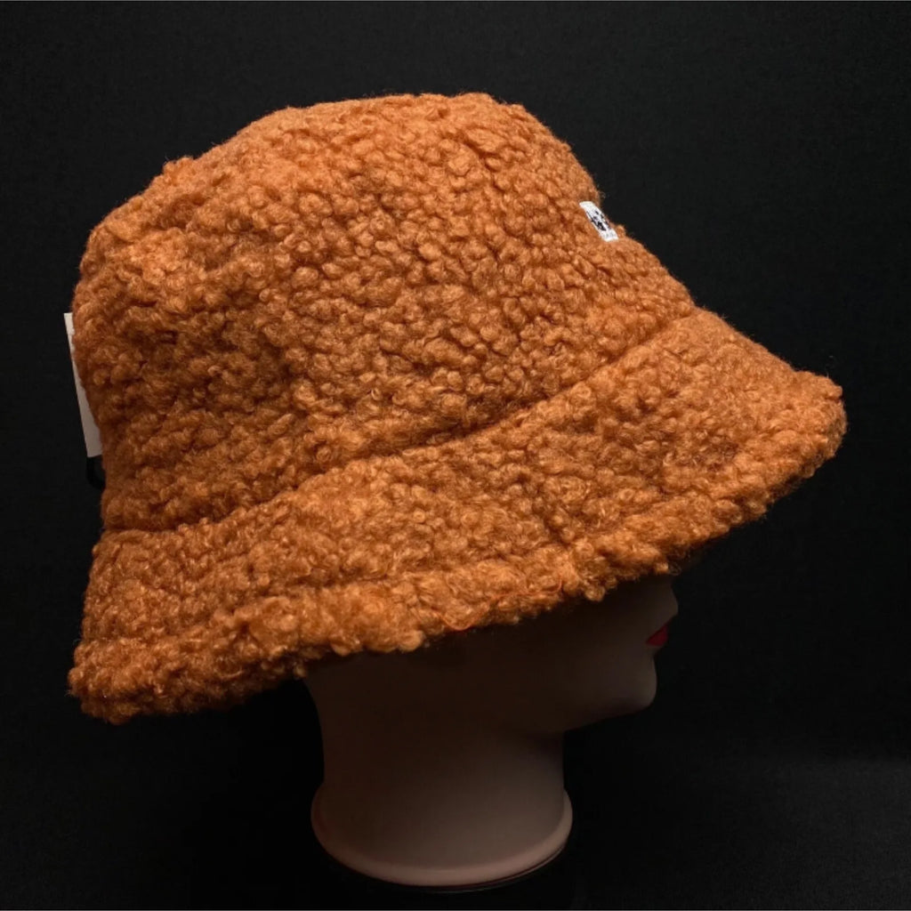 Fleece Women's Bucket Hat Soft Warm Winter Faux Fur Plush Cap