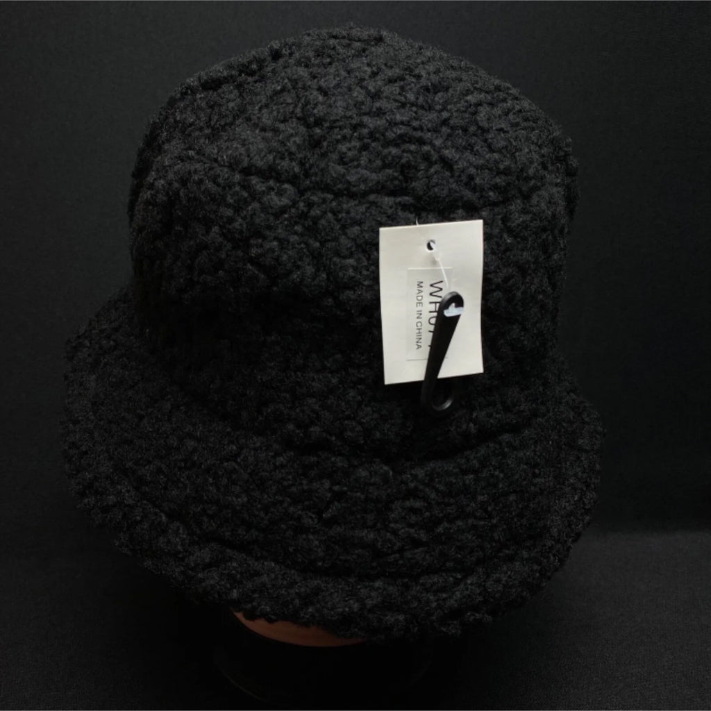 Fleece Women's Bucket Hat Soft Warm Winter Faux Fur Plush Cap