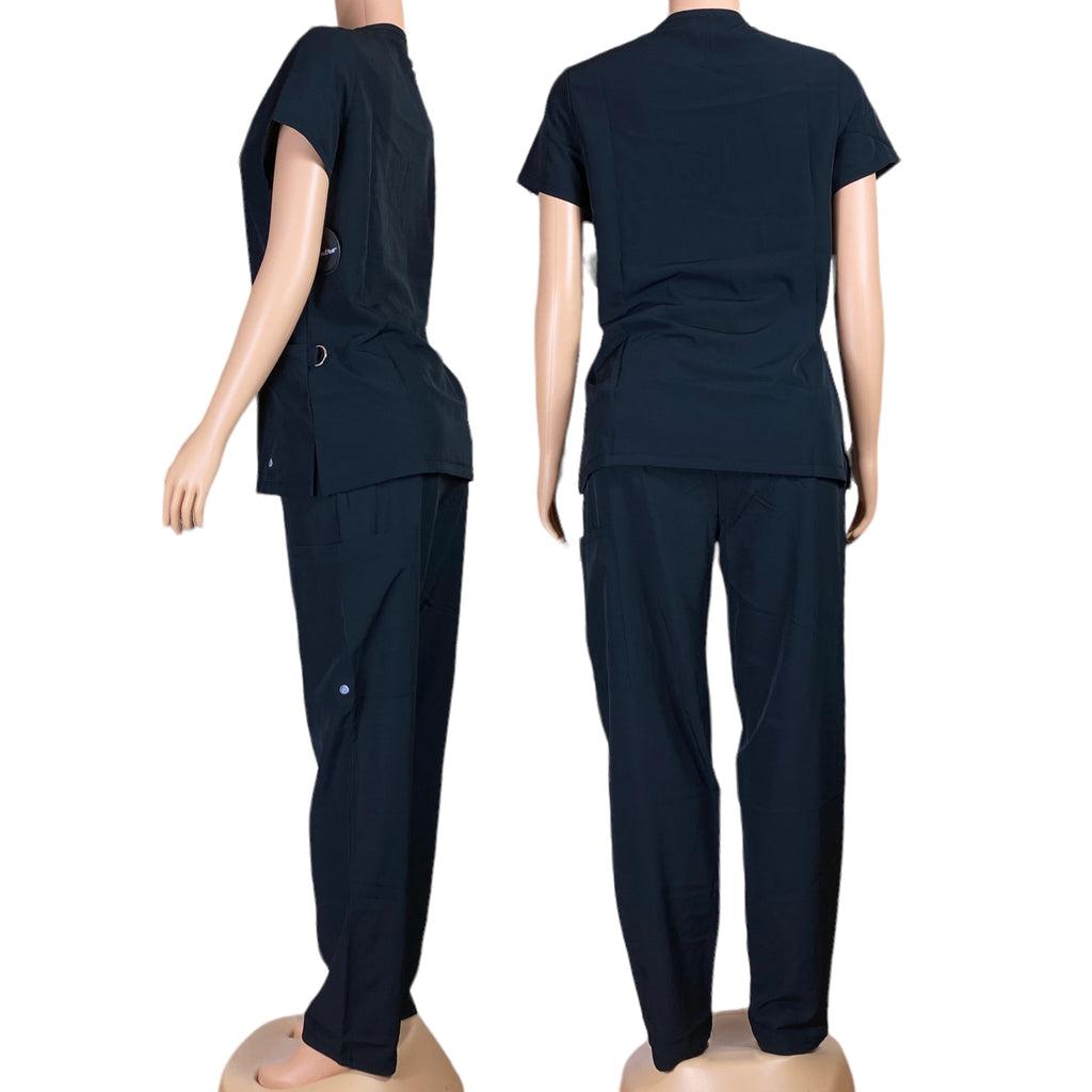 Women’s Active V-neck Nurses/Healt Care/Medical Top and Pants Set with Pockets