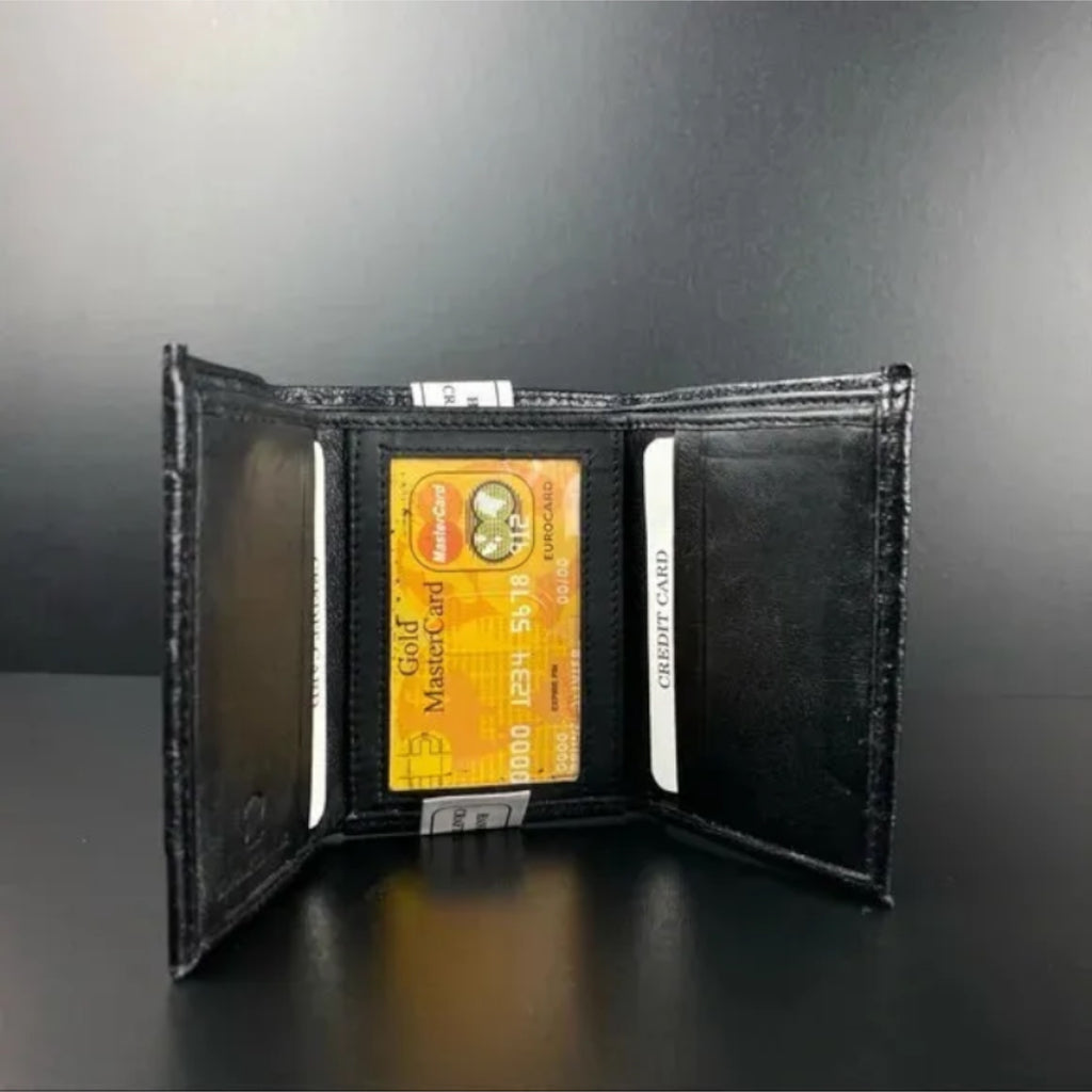 Trifold Leather Embossed Wallet for Man