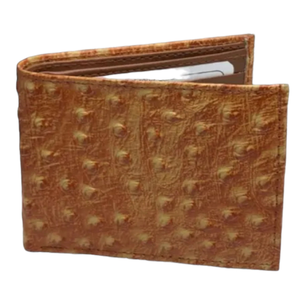 Men's Genuine Leather Ostrich Embossed Wallet