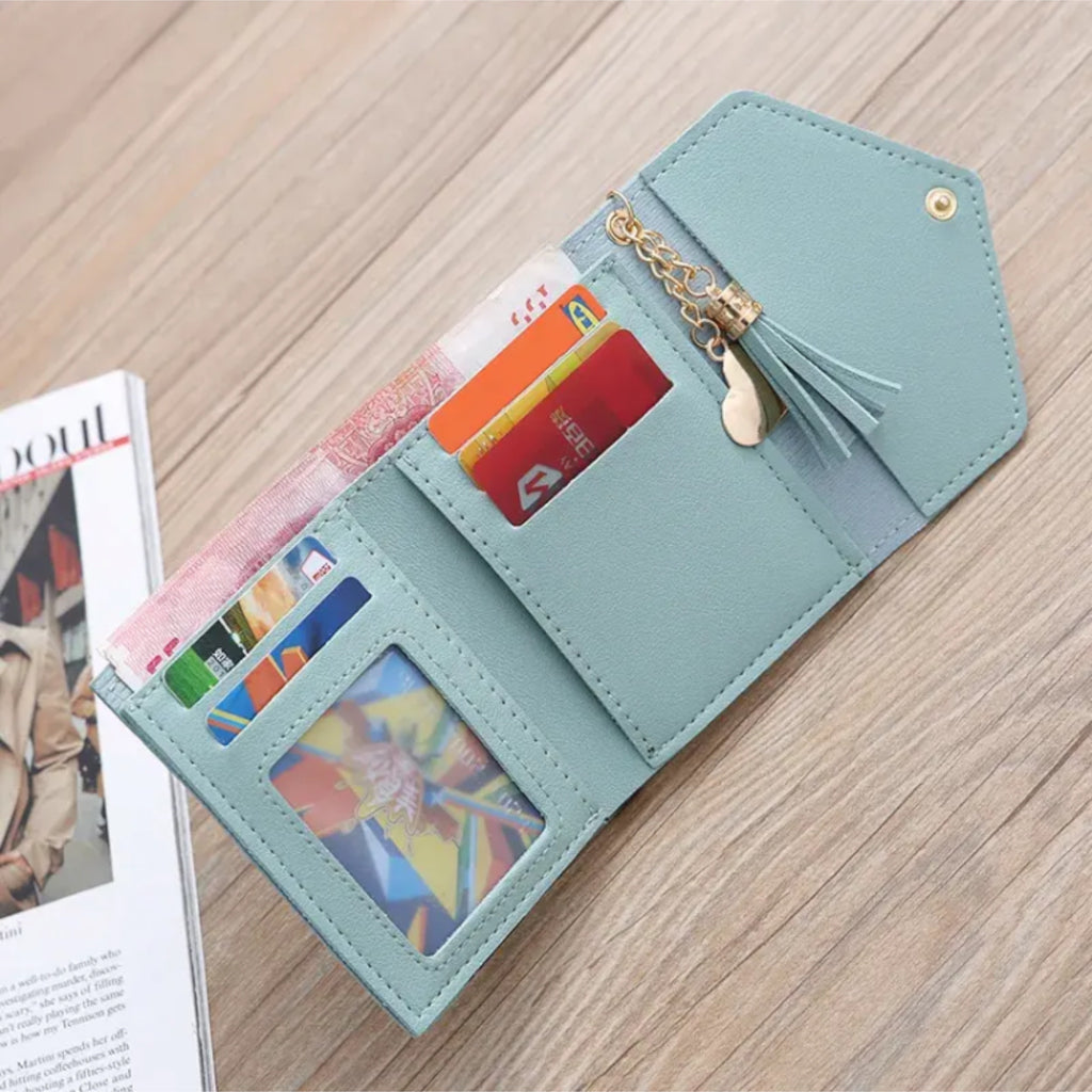 Women's Mini Wallets Pu Leather Trifold Money Card Billfold Holder