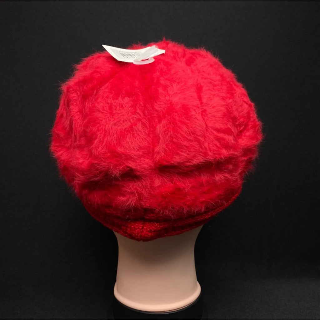 Winter Beanie Fur Beret Baggy Hat Visor Knitted Warm Cap for Women