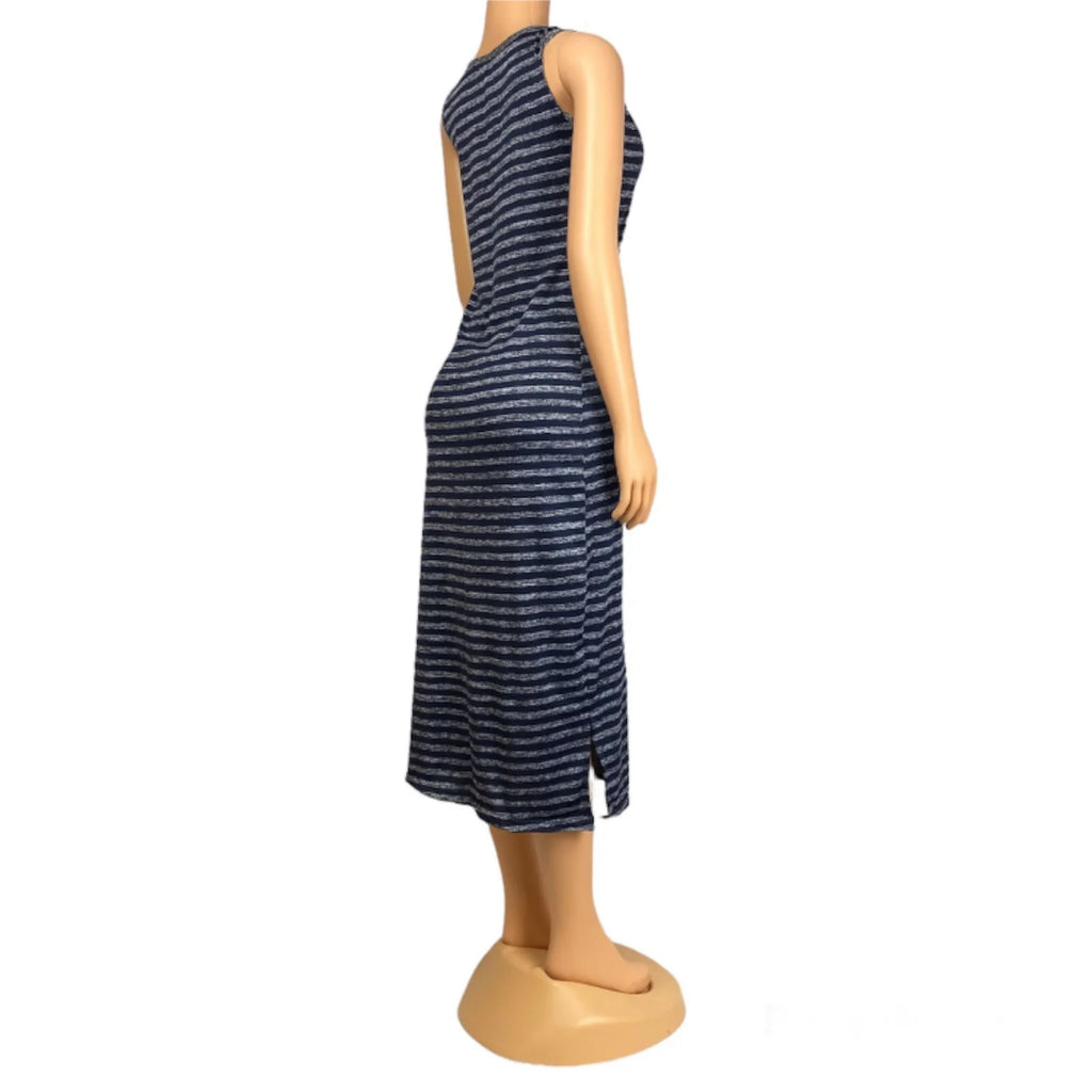 Women's Summer Sleeveless Striped Casual Beach Maxi Dress